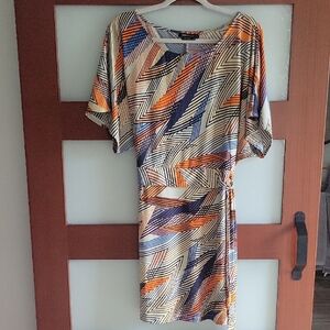 BCBGMaxAzria Zigzag Mini Dress - Orange, Blue, Black